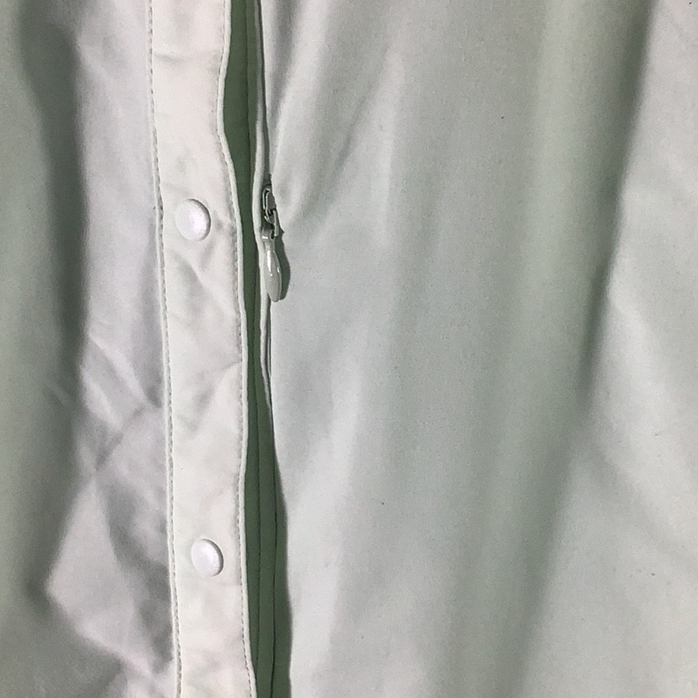ExOfficio mint green long roll tab sleeve snap front light weight shirt Sz L - Picture 4 of 9